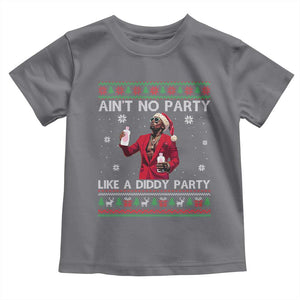 Funny Ugly Christmas Toddler T Shirt Aint No Party Like A Diddy Party TS10 Charcoal Print Your Wear