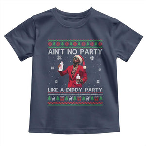 Funny Ugly Christmas Toddler T Shirt Aint No Party Like A Diddy Party TS10 Navy Print Your Wear