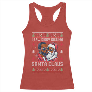 Funny Christmas Racerback Tank Top Funy Dirty I Saw Diddy Kissing Santa Claus Ugly Xmas Sweater TS10 Red Print Your Wear