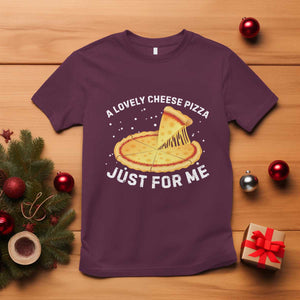 Funny Christmas Movie T Shirt Alone Kevin X-Mas Home A Lovely Cheese Pizza TS10 Maroon Print Your Wear