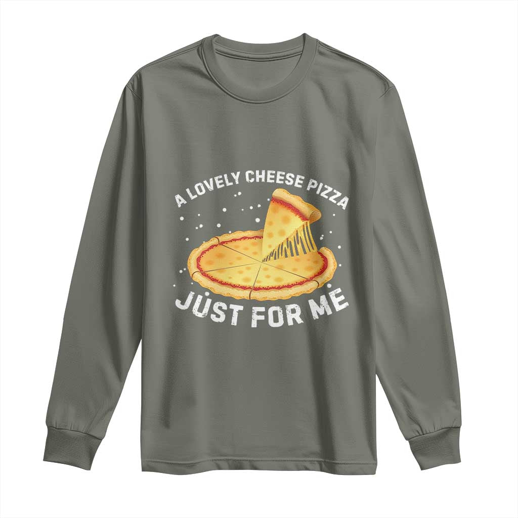 Funny Christmas Movie Long Sleeve Shirt Alone Kevin X-Mas Home A Lovely Cheese Pizza TS10 Military Green Print Your Wear