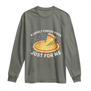Funny Christmas Movie Long Sleeve Shirt Alone Kevin X-Mas Home A Lovely Cheese Pizza TS10 Military Green Print Your Wear