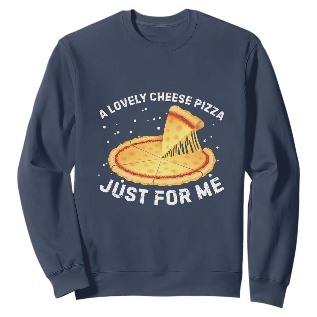 Funny Christmas Movie Sweatshirt Alone Kevin X-Mas Home A Lovely Cheese Pizza TS10 Navy Print Your Wear
