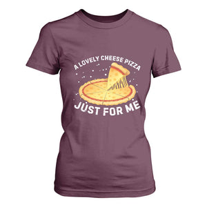 Funny Christmas Movie T Shirt For Women Alone Kevin X-Mas Home A Lovely Cheese Pizza TS10 Maroon Print Your Wear