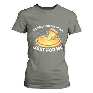 Funny Christmas Movie T Shirt For Women Alone Kevin X-Mas Home A Lovely Cheese Pizza TS10 Military Green Print Your Wear