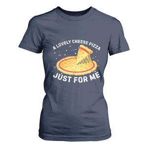 Funny Christmas Movie T Shirt For Women Alone Kevin X-Mas Home A Lovely Cheese Pizza TS10 Navy Print Your Wear