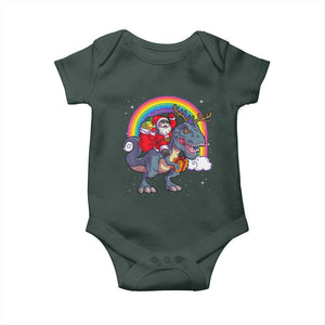 Christmas Santa Riding Dinosaur Deer Xmas Baby Onesie TS10 Print Your Wear