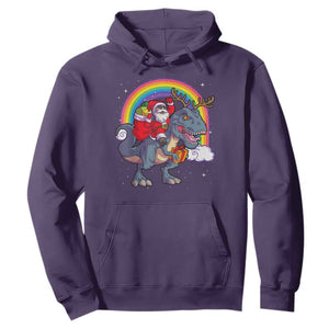 Christmas Santa Riding Dinosaur Deer Xmas Hoodie TS10 Purple Print Your Wear