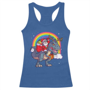 Christmas Santa Riding Dinosaur Deer Xmas Racerback Tank Top TS10 Royal Blue Print Your Wear