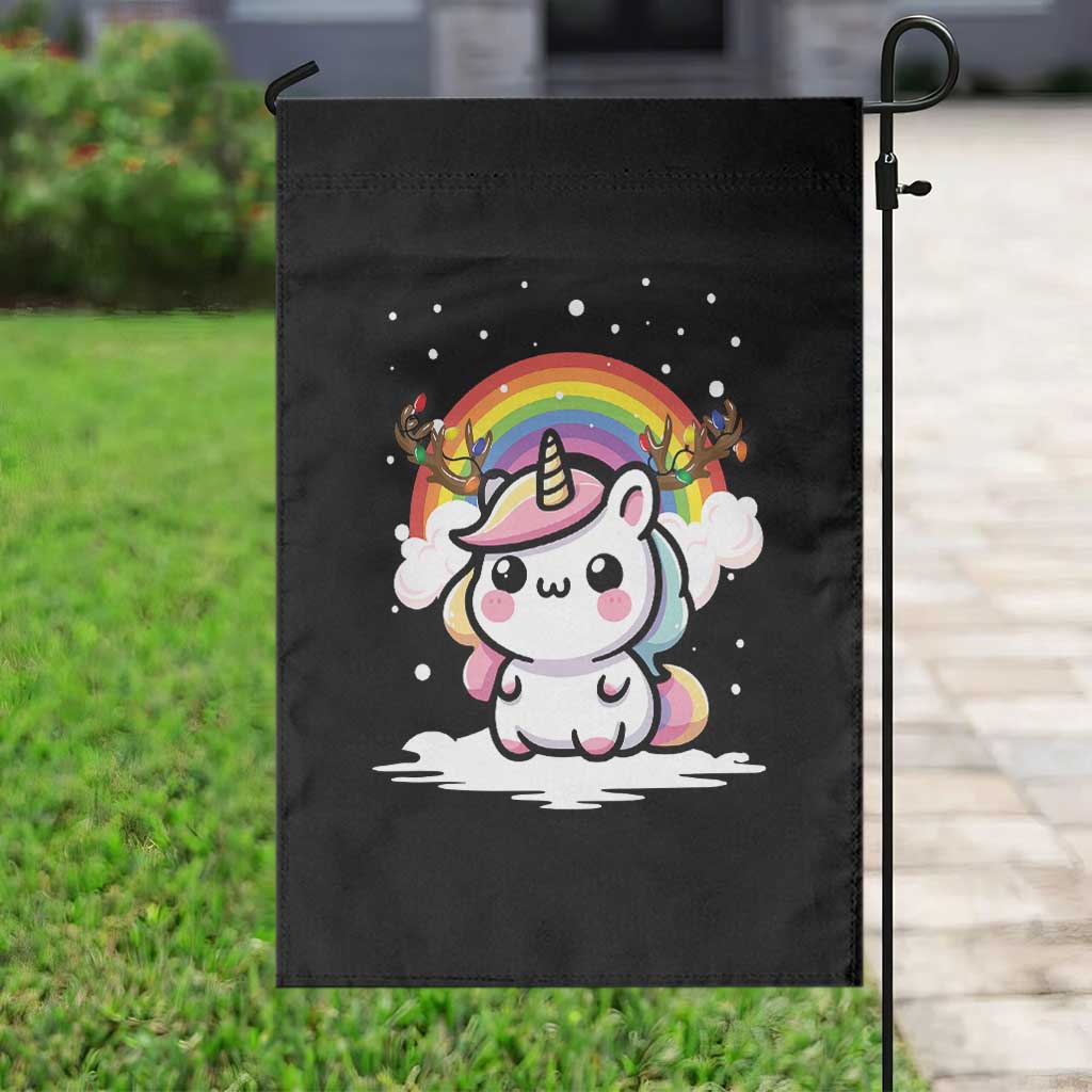 Unicorn Christmas Garden Flag Cute Xmas Girls Rainbow TS10 Print Your Wear