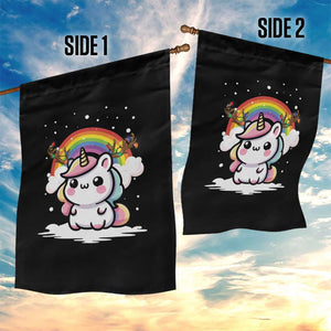 Unicorn Christmas Garden Flag Cute Xmas Girls Rainbow TS10 Print Your Wear