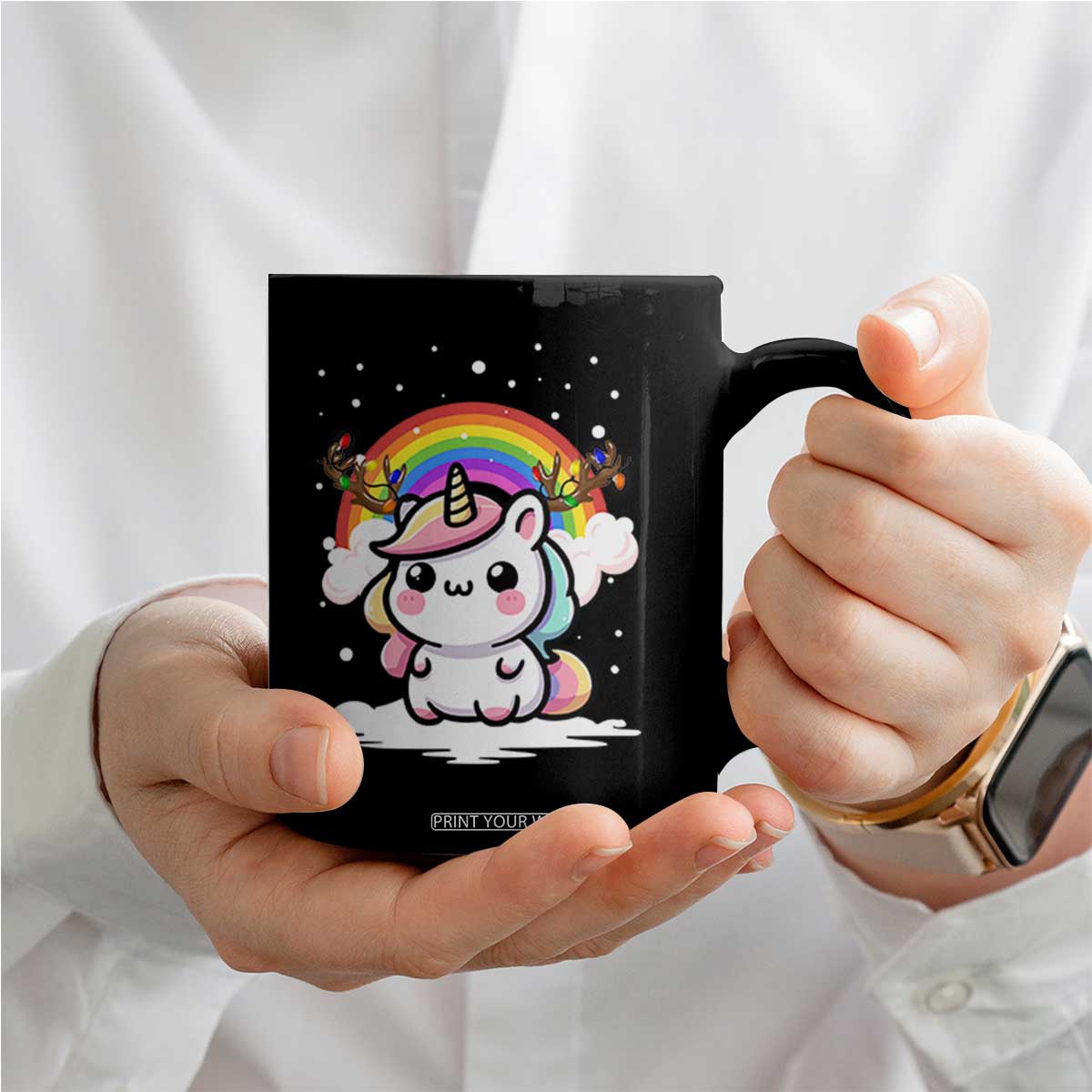 Unicorn Christmas Coffee Mug Cute Xmas Girls Rainbow TS10 Print Your Wear