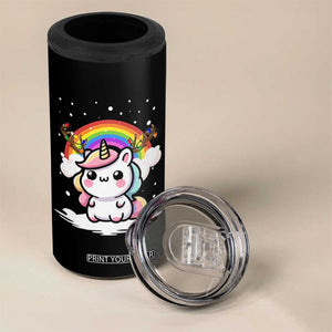 Unicorn Christmas 4 in 1 Can Cooler Tumbler Cute Xmas Girls Rainbow TS10 Print Your Wear