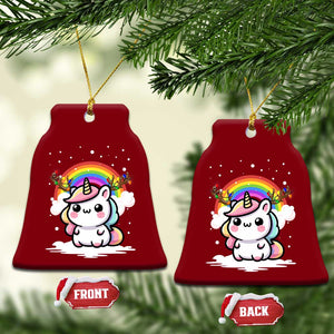 Unicorn Christmas Ceramic Ornament Cute Xmas Girls Rainbow TS10 Print Your Wear