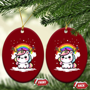 Unicorn Christmas Ceramic Ornament Cute Xmas Girls Rainbow TS10 Print Your Wear