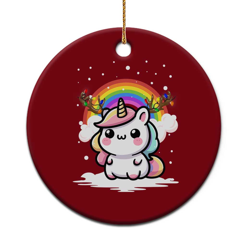 Unicorn Christmas Ceramic Ornament Cute Xmas Girls Rainbow TS10 1pc Red Print Your Wear