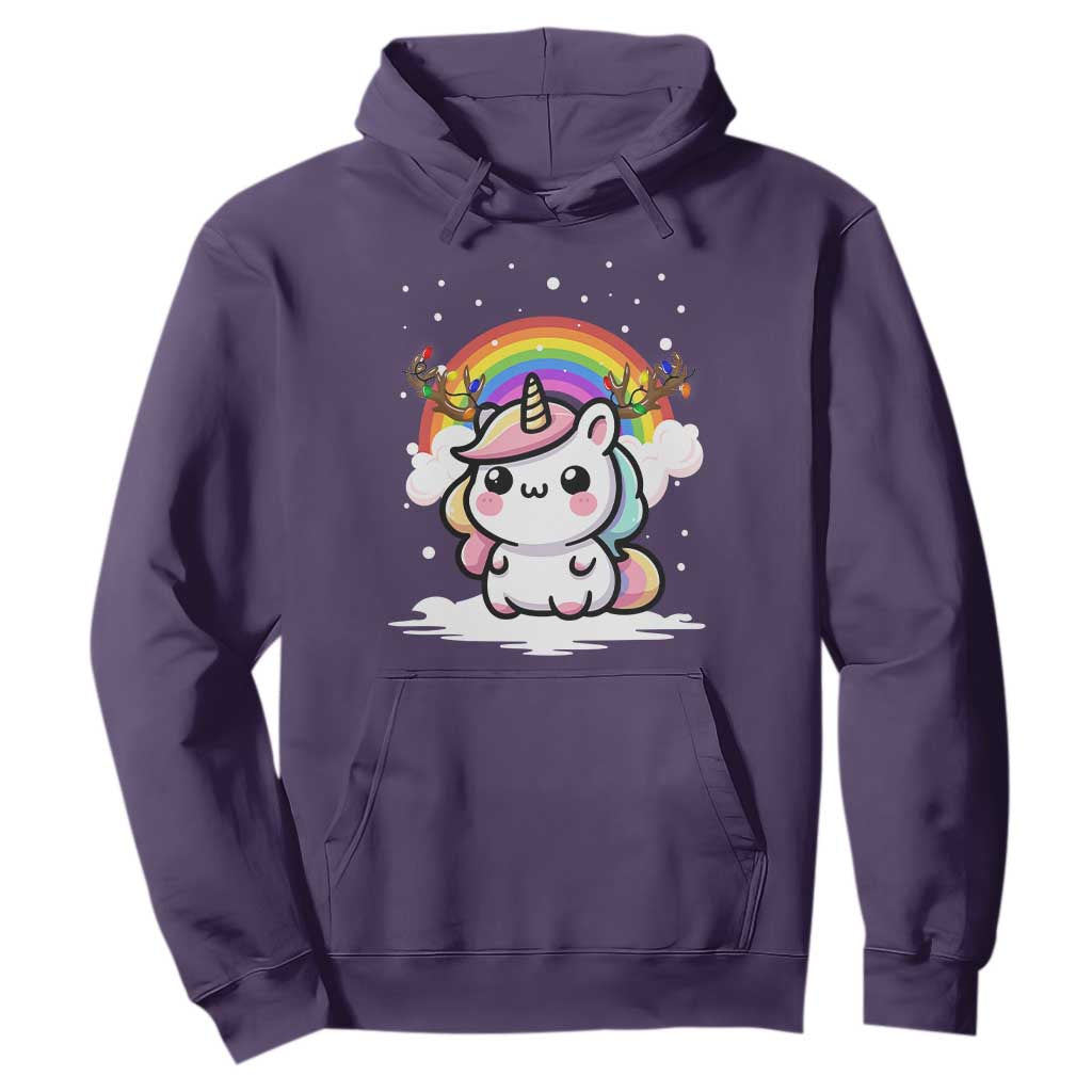 Unicorn Christmas Hoodie Cute Xmas Girls Rainbow TS10 Purple Print Your Wear