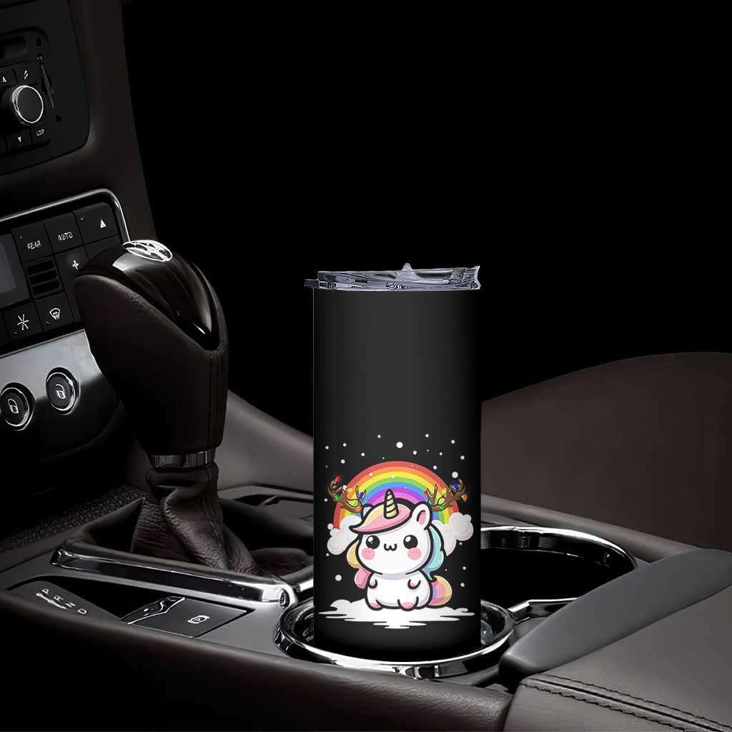 Unicorn Christmas Skinny Tumbler Cute Xmas Girls Rainbow TS10 Print Your Wear