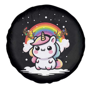 Unicorn Christmas Spare Tire Cover Cute Xmas Girls Rainbow TS10 Print Your Wear
