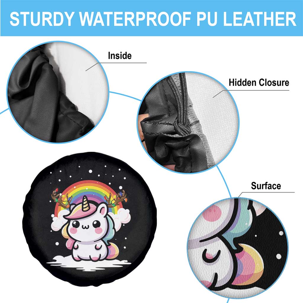 Unicorn Christmas Spare Tire Cover Cute Xmas Girls Rainbow TS10 Print Your Wear