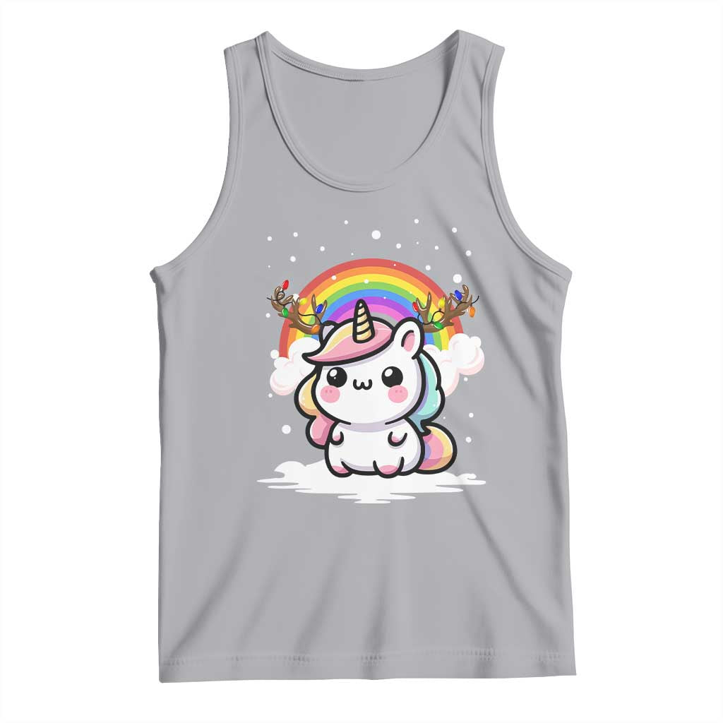 Unicorn Christmas Tank Top Cute Xmas Girls Rainbow TS10 Athletic Heather Print Your Wear