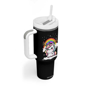 Unicorn Christmas Tumbler With Handle Cute Xmas Girls Rainbow TS10 Print Your Wear