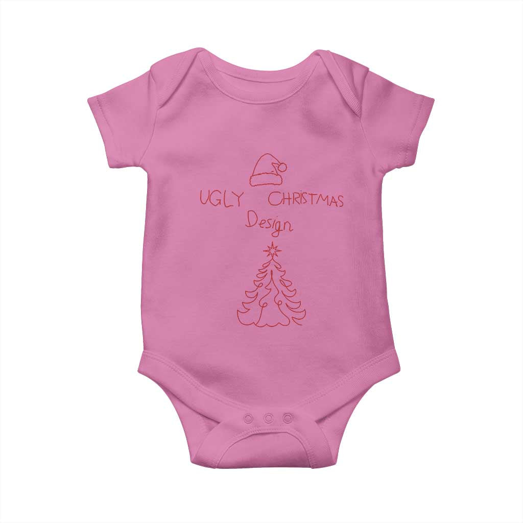 Funny Christmas Baby Onesie Ugly Tree Hand Drawn TS10 Azalea Print Your Wear