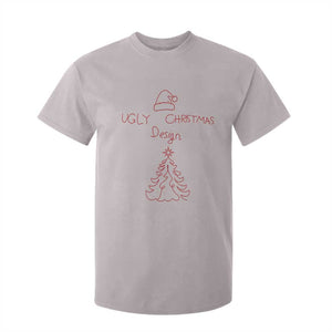 Funny Christmas T Shirt For Kid Ugly Tree Hand Drawn TS10 Ice Gray Print Your Wear