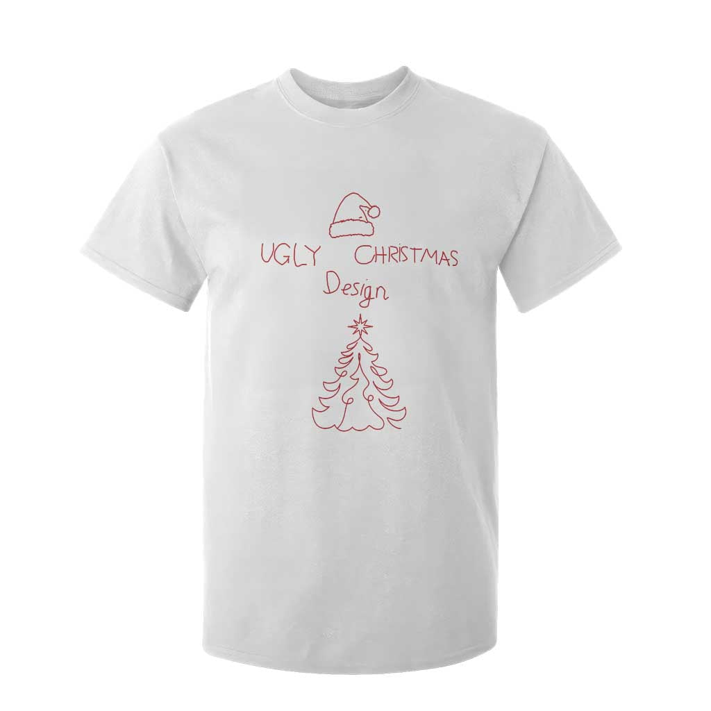 Funny Christmas T Shirt For Kid Ugly Tree Hand Drawn TS10 White Print Your Wear