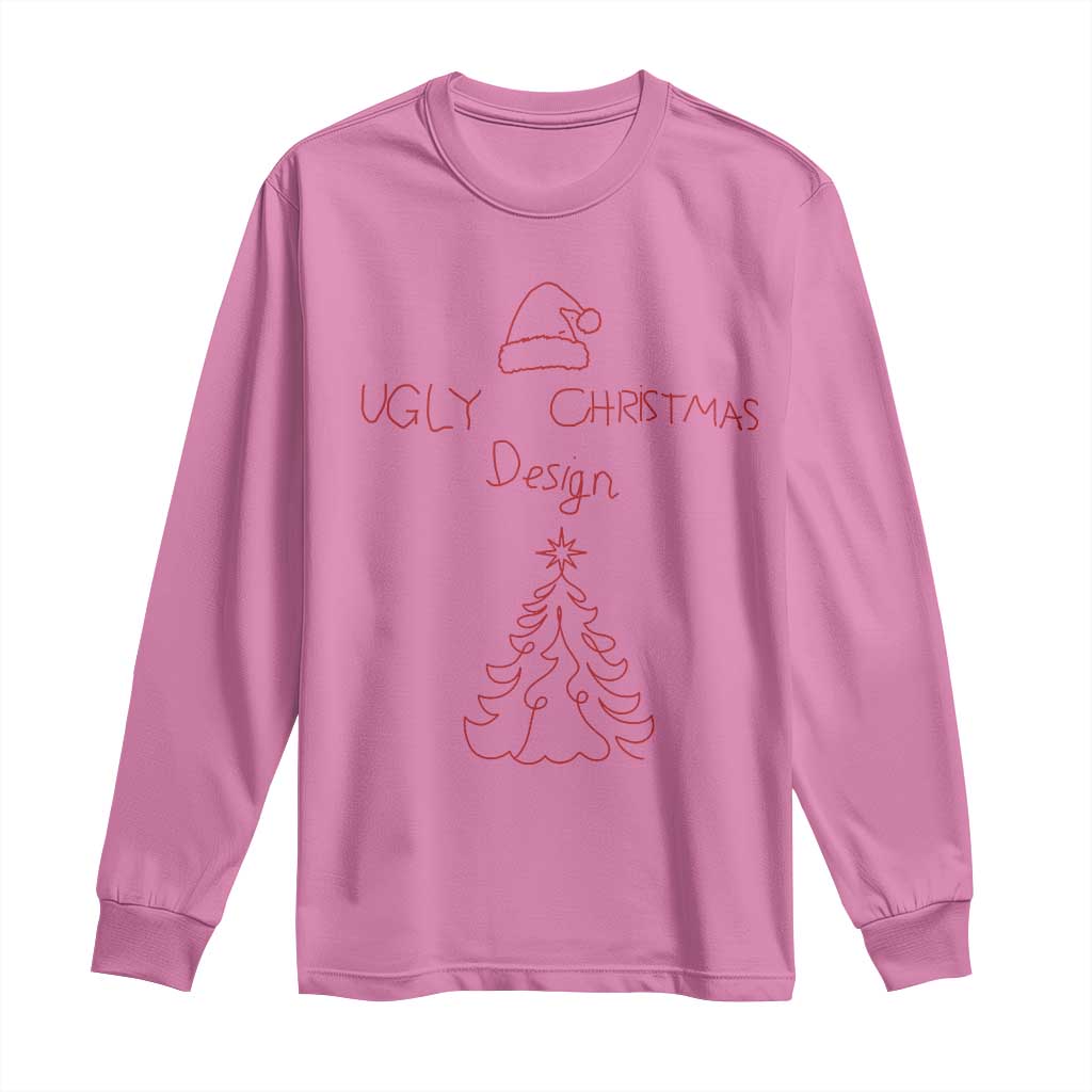 Funny Christmas Long Sleeve Shirt Ugly Tree Hand Drawn TS10 Azalea Print Your Wear