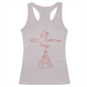 Funny Christmas Racerback Tank Top Ugly Tree Hand Drawn TS10 Ice Gray Print Your Wear