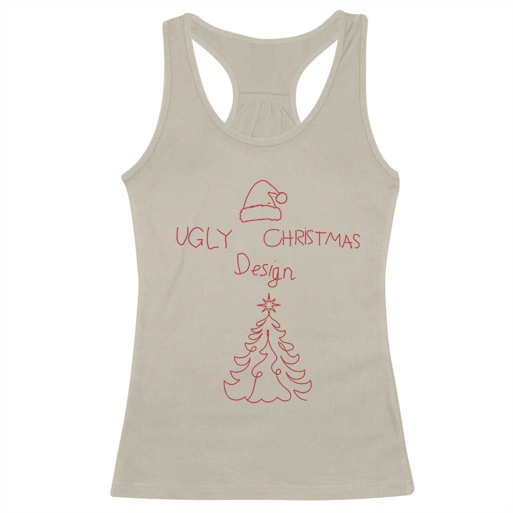 Funny Christmas Racerback Tank Top Ugly Tree Hand Drawn TS10 Sand Print Your Wear