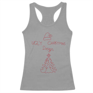 Funny Christmas Racerback Tank Top Ugly Tree Hand Drawn TS10 Sport Gray Print Your Wear