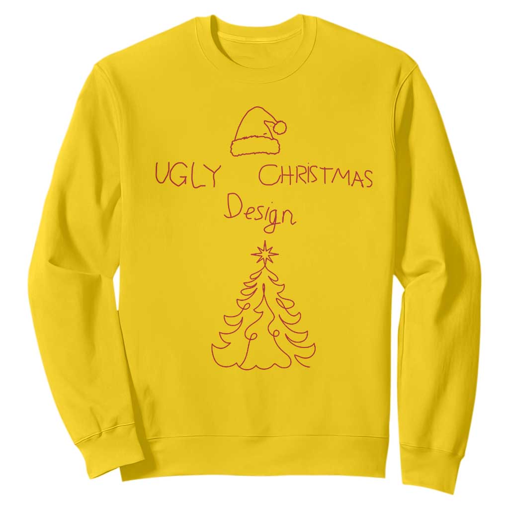 Funny Christmas Sweatshirt Ugly Tree Hand Drawn TS10 Daisy Print Your Wear
