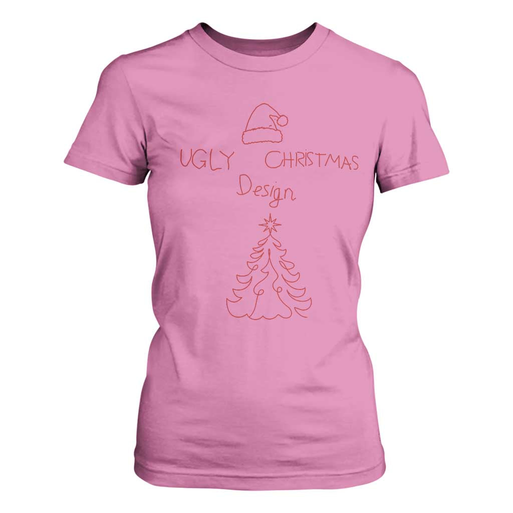 Funny Christmas T Shirt For Women Ugly Tree Hand Drawn TS10 Azalea Print Your Wear