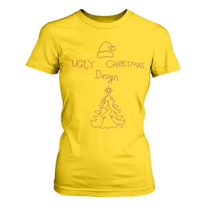 Funny Christmas T Shirt For Women Ugly Tree Hand Drawn TS10 Daisy Print Your Wear