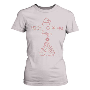 Funny Christmas T Shirt For Women Ugly Tree Hand Drawn TS10 Ice Gray Print Your Wear