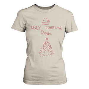 Funny Christmas T Shirt For Women Ugly Tree Hand Drawn TS10 Sand Print Your Wear
