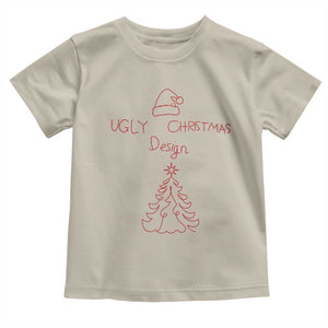 Funny Christmas Toddler T Shirt Ugly Tree Hand Drawn TS10 Sand Print Your Wear