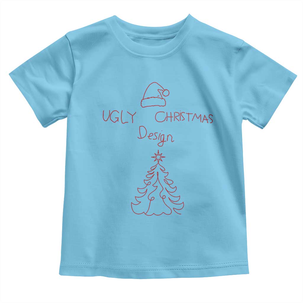 Funny Christmas Toddler T Shirt Ugly Tree Hand Drawn TS10 Sky Print Your Wear