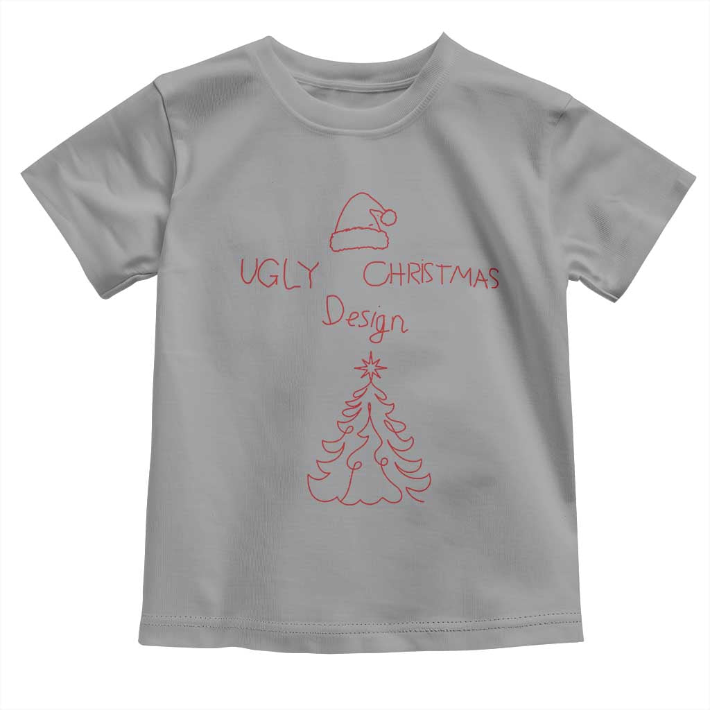 Funny Christmas Toddler T Shirt Ugly Tree Hand Drawn TS10 Sport Gray Print Your Wear