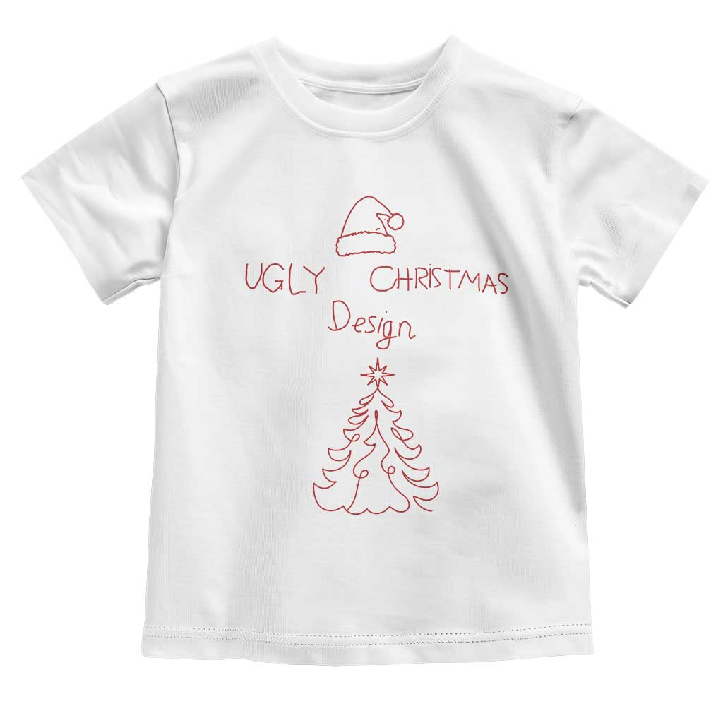 Funny Christmas Toddler T Shirt Ugly Tree Hand Drawn TS10 White Print Your Wear