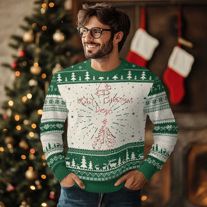 Funny Xmas Ugly Christmas Sweater Ugly Tree Hand Drawn TS10 Green Print Your Wear
