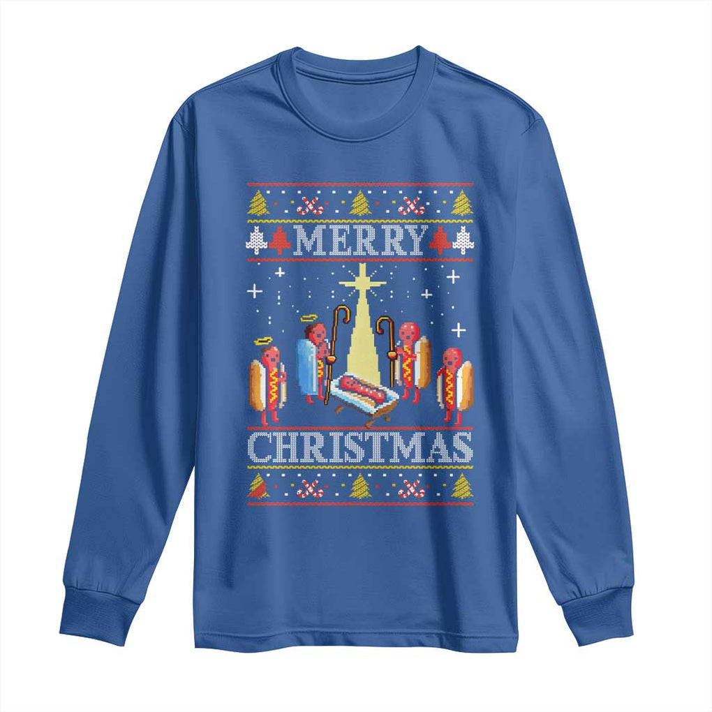 Funny Christmas Long Sleeve Shirt Merry Glizzmas Ugly Xmas TS10 Royal Blue Print Your Wear