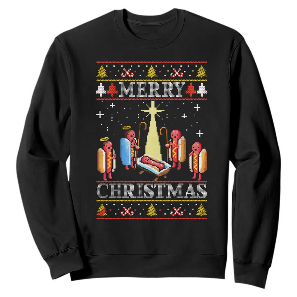 Funny Christmas Sweatshirt Merry Glizzmas Ugly Xmas TS10 Black Print Your Wear