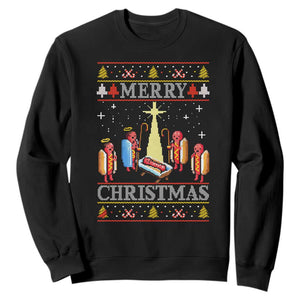 Funny Christmas Sweatshirt Merry Glizzmas Ugly Xmas TS10 Black Print Your Wear