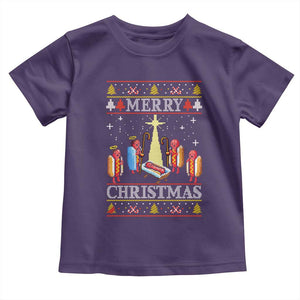 Funny Christmas Toddler T Shirt Merry Glizzmas Ugly Xmas TS10 Purple Print Your Wear