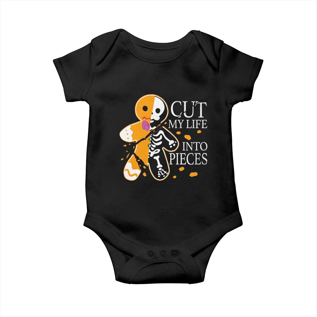 Gingerbread Christmas Baby Onesie Cut My Life Into Pieces Goth Black Aesthetics TS10 Black Print Your Wear