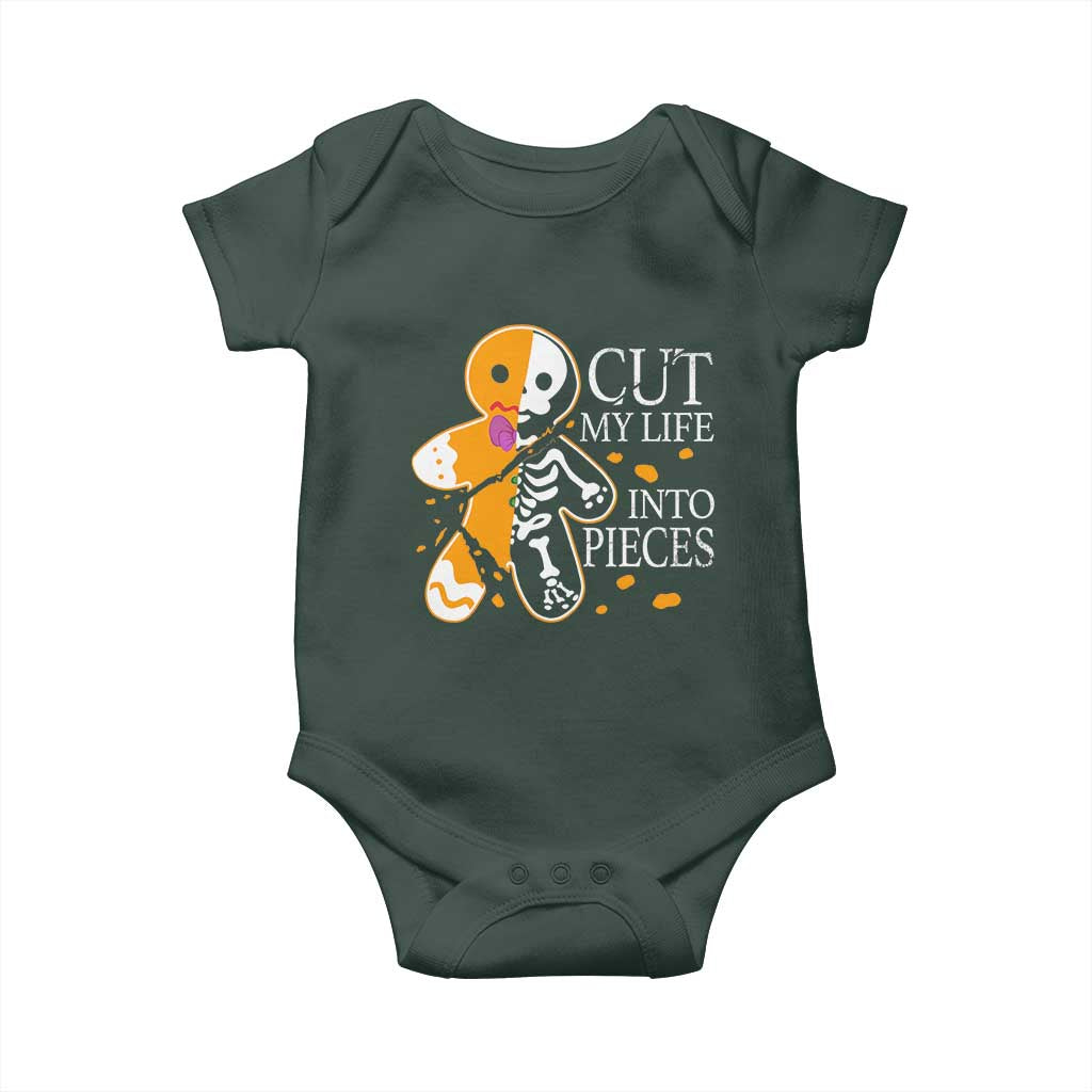 Gingerbread Christmas Baby Onesie Cut My Life Into Pieces Goth Black Aesthetics TS10 Print Your Wear