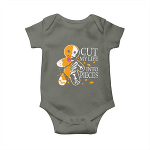 Gingerbread Christmas Baby Onesie Cut My Life Into Pieces Goth Black Aesthetics TS10 Military Green Print Your Wear
